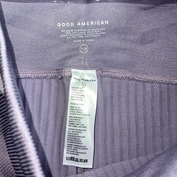 GOOD AMERICAN Seamless Legging Small/Medium Pastel Purple Ribbed Activewear NWT - Picture 4 of 12